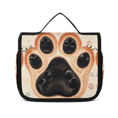 NTVOWPZO Kulturbeutel für Damen, Reise-Kulturbeutel, Tierpfotenabdrücke, Kosmetik-Organizer, Make-up-Tasche, Stil, 22,5 x 18,5 cm, Stil, 22,5 x 18,5 cm, Stil:, 22.5x18.5cm von NTVOWPZO