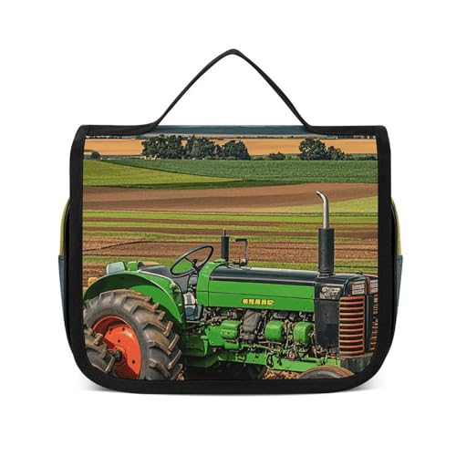 NTVOWPZO Kulturbeutel für Damen, Reise-Kulturbeutel, Traktor, Bauernhof, Kosmetik-Organizer, Make-up-Tasche, Stil, 22,5 x 18,5 cm, Stil, 22,5 x 18,5 cm, Stil:, 22.5x18.5cm von NTVOWPZO