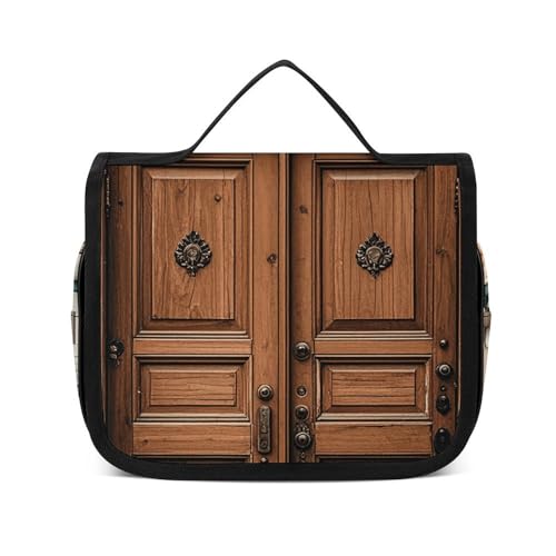 NTVOWPZO Kulturbeutel für Damen, Reise-Kulturbeutel, Vintage-Tür-Kosmetik-Organizer, Make-up-Tasche, Stil, 22,5 x 18,5 cm, Stil, 22,5 x 18,5 cm, Stil:, 22.5x18.5cm von NTVOWPZO