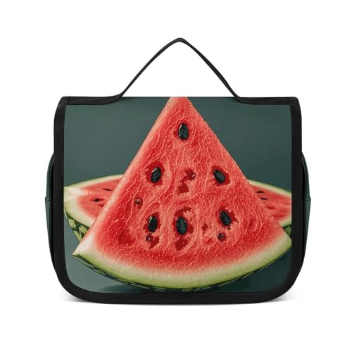 NTVOWPZO Kulturbeutel für Damen, Reise-Kulturbeutel, Wassermelonenscheiben, Kosmetik-Organizer, hängende Make-up-Tasche, Stil, 22,5 x 18,5 cm, Stil, 22,5 x 18,5 cm, Stil:, 22.5x18.5cm von NTVOWPZO