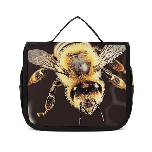 NTVOWPZO Kulturbeutel für Damen, Reise-Kulturbeutel, Wildtier-Biene, Kosmetik-Organizer, Make-up-Tasche, Stil, 22,5 x 18,5 cm, Stil, 22,5 x 18,5 cm, Stil:, 22.5x18.5cm von NTVOWPZO