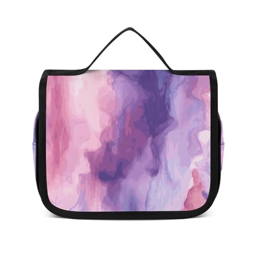 NTVOWPZO Kulturbeutel für Damen, Reise-Kulturbeutel, abstraktes Aquarell-Violett, Kosmetik-Organizer, Make-up-Tasche, Stil, 22,5 x 18,5 cm, Stil, 22,5 x 18,5 cm, Stil:, 22.5x18.5cm von NTVOWPZO