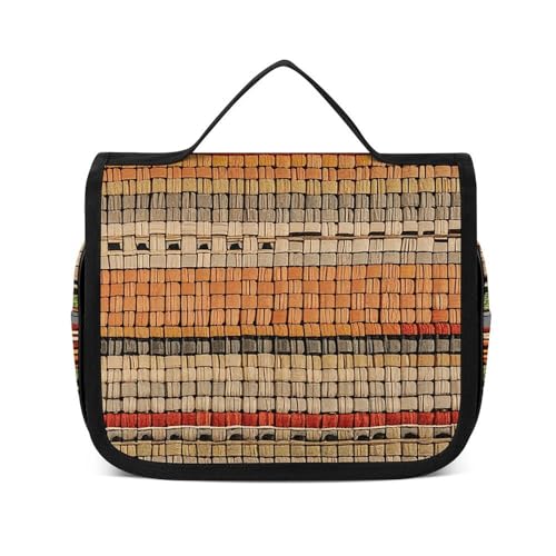 NTVOWPZO Kulturbeutel für Damen, Reise-Kulturbeutel, afrikanisches Weben, Kosmetik-Organizer, hängende Make-up-Tasche, Stil, 22,5 x 18,5 cm, Stil, 22,5 x 18,5 cm, Stil:, 22.5x18.5cm von NTVOWPZO