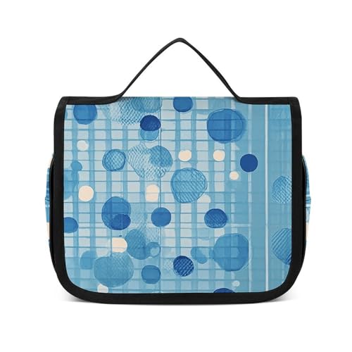 NTVOWPZO Kulturbeutel für Damen, Reise-Kulturbeutel, blau, gepunktet, Kosmetik-Organizer, Make-up-Tasche, Stil, 22,5 x 18,5 cm, Stil, 22,5 x 18,5 cm, Stil:, 22.5x18.5cm von NTVOWPZO