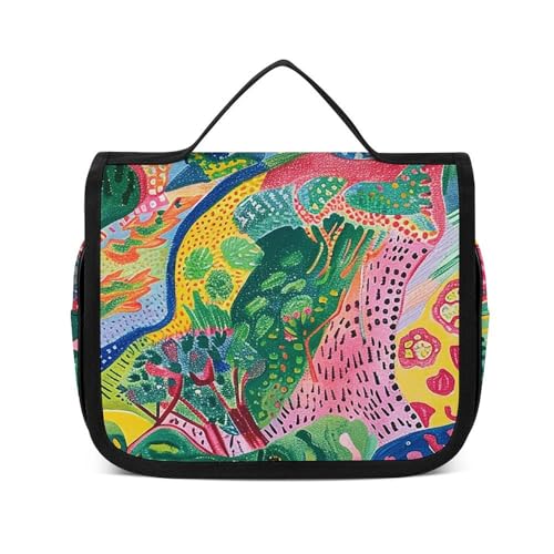 NTVOWPZO Kulturbeutel für Damen, Reise-Kulturbeutel, bunt, abstrakte Malerei, Kosmetik-Organizer, Make-up-Tasche, Stil, 22,5 x 18,5 cm, Stil, 22,5 x 18,5 cm, Stil:, 22.5x18.5cm von NTVOWPZO