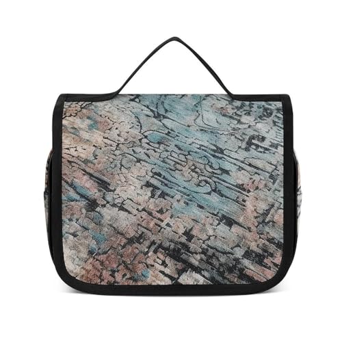 NTVOWPZO Kulturbeutel für Damen, Reise-Kulturbeutel, graues und schwarzes Muster, Kosmetik-Organizer, Make-up-Tasche, Stil, 22,5 x 18,5 cm, Stil, 22,5 x 18,5 cm, Stil:, 22.5x18.5cm von NTVOWPZO