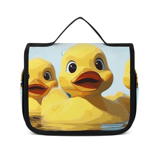 NTVOWPZO Kulturbeutel für Damen, Reise-Kulturbeutel, niedliche Ente, Kosmetik-Organizer, Make-up-Tasche, Stil, 22,5 x 18,5 cm, Stil, 22,5 x 18,5 cm, Stil:, 22.5x18.5cm von NTVOWPZO