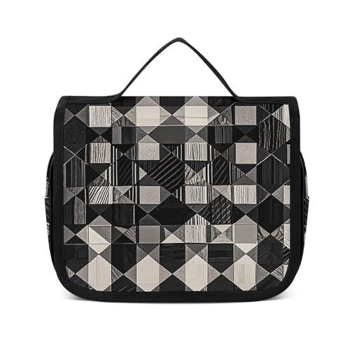 NTVOWPZO Kulturbeutel für Damen, Reise-Kulturbeutel, schwarz und weiß, kariert, Kosmetik-Organizer, Make-up-Tasche, Stil, 22,5 x 18,5 cm, Stil, 22,5 x 18,5 cm, Stil:, 22.5x18.5cm NTVOWPZO Kulturbeutel für Damen, Reise-Kulturbeutel, schwarz und weiß, kariert, Kosmetik-Organizer, Make-up-Tasche, Stil, 22,5 x 18,5 cm, Stil, 22,5 x 18,5 cm, Stil:, 22.5x18.5cm von NTVOWPZO