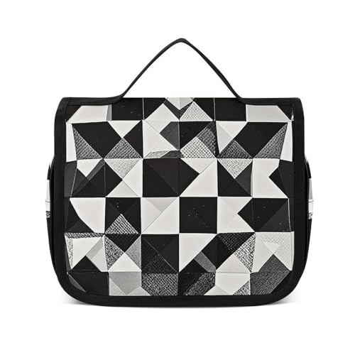 NTVOWPZO Kulturbeutel für Damen, Reise-Kulturbeutel, schwarz-weiß, kariert, Kosmetik-Organizer, Make-up-Tasche, Stil, 22,5 x 18,5 cm, Stil, 22,5 x 18,5 cm, Stil:, 22.5x18.5cm NTVOWPZO Kulturbeutel für Damen, Reise-Kulturbeutel, schwarz-weiß, kariert, Kosmetik-Organizer, Make-up-Tasche, Stil, 22,5 x 18,5 cm, Stil, 22,5 x 18,5 cm, Stil:, 22.5x18.5cm von NTVOWPZO