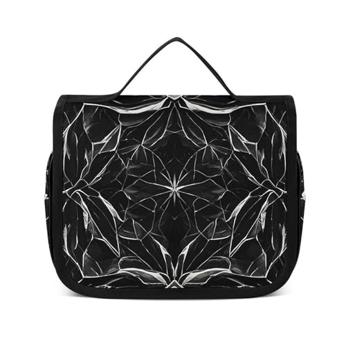 NTVOWPZO Kulturbeutel für Damen, Reise-Kulturbeutel, schwarzer Marmor, Kosmetik-Organizer, Make-up-Tasche, Stil, 22,5 x 18,5 cm, Stil, 22,5 x 18,5 cm, Stil:, 22.5x18.5cm von NTVOWPZO