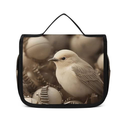 NTVOWPZO Kulturbeutel für Damen, Reise-Kulturbeutel, weißer Vogel, Kosmetik-Organizer, Make-up-Tasche, Stil, 22,5 x 18,5 cm, Stil, 22,5 x 18,5 cm, Stil:, 22.5x18.5cm von NTVOWPZO