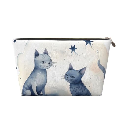 NTVOWPZO Reise-Kulturbeutel für Damen, Herren, Sterne und zwei Katzen, Make-up-Tasche, große Kapazität, Kosmetiktasche, wasserabweisend, Kosmetiktasche, gold, Einheitsgröße NTVOWPZO Reise-Kulturbeutel für Damen, Herren, Sterne und zwei Katzen, Make-up-Tasche, große Kapazität, Kosmetiktasche, wasserabweisend, Kosmetiktasche, gold, Einheitsgröße von NTVOWPZO