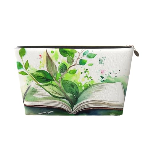 NTVOWPZO Reise-Kulturbeutel für Damen und Herren, Aquarell, Grün, Buch, Make-up-Tasche, großes Fassungsvermögen, Kosmetiktasche, wasserabweisend, Kosmetiktasche, Gold, One Size NTVOWPZO Reise-Kulturbeutel für Damen und Herren, Aquarell, Grün, Buch, Make-up-Tasche, großes Fassungsvermögen, Kosmetiktasche, wasserabweisend, Kosmetiktasche, Gold, One Size von NTVOWPZO