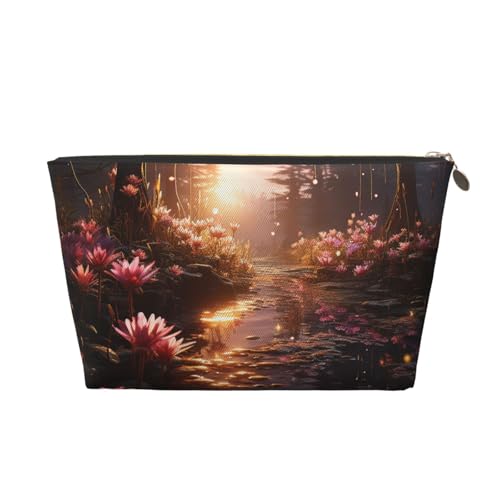 NTVOWPZO Reise-Kulturbeutel für Damen und Herren, Blumen und Bach, Make-up-Tasche, große Kapazität, Kosmetiktasche, wasserabweisend, Kosmetiktasche, gold, Einheitsgröße NTVOWPZO Reise-Kulturbeutel für Damen und Herren, Blumen und Bach, Make-up-Tasche, große Kapazität, Kosmetiktasche, wasserabweisend, Kosmetiktasche, gold, Einheitsgröße von NTVOWPZO