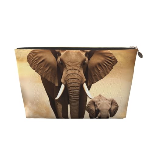 NTVOWPZO Reise-Kulturbeutel für Damen und Herren, Elefant und kleiner Elefant, Make-up-Tasche, große Kapazität, Kosmetiktasche, wasserabweisend, Kosmetiktasche, gold, Einheitsgröße NTVOWPZO Reise-Kulturbeutel für Damen und Herren, Elefant und kleiner Elefant, Make-up-Tasche, große Kapazität, Kosmetiktasche, wasserabweisend, Kosmetiktasche, gold, Einheitsgröße von NTVOWPZO