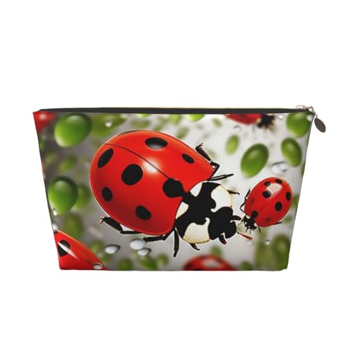 NTVOWPZO Reise-Kulturbeutel für Damen und Herren, Marienkäfer-Make-up-Tasche, großes Fassungsvermögen, Kosmetiktasche, wasserabweisend, Kosmetiktasche, Gold, One Size NTVOWPZO Reise-Kulturbeutel für Damen und Herren, Marienkäfer-Make-up-Tasche, großes Fassungsvermögen, Kosmetiktasche, wasserabweisend, Kosmetiktasche, Gold, One Size von NTVOWPZO