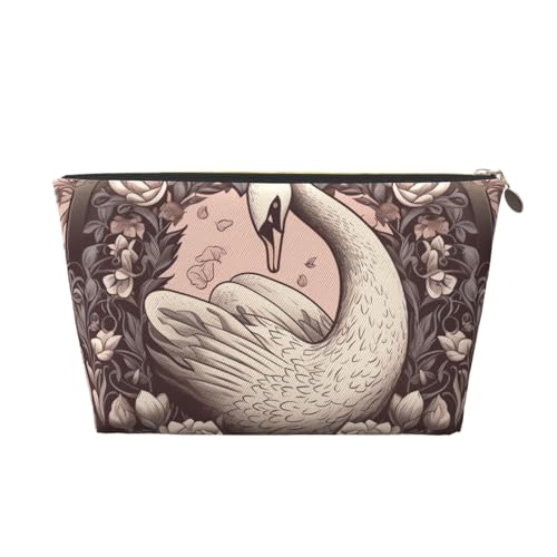 NTVOWPZO Reise-Kulturbeutel für Damen und Herren, Schwan, gerahmt von Blumen, Make-up-Tasche, große Kapazität, Kosmetiktasche, wasserabweisend, Kosmetiktasche, gold, Einheitsgröße NTVOWPZO Reise-Kulturbeutel für Damen und Herren, Schwan, gerahmt von Blumen, Make-up-Tasche, große Kapazität, Kosmetiktasche, wasserabweisend, Kosmetiktasche, gold, Einheitsgröße von NTVOWPZO