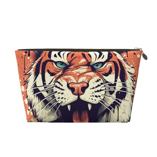 NTVOWPZO Reise-Kulturbeutel für Damen und Herren, Tiger mit offenem Mund, Make-up-Tasche, große Kapazität, Kosmetiktasche, wasserabweisend, Kosmetiktasche, gold, Einheitsgröße NTVOWPZO Reise-Kulturbeutel für Damen und Herren, Tiger mit offenem Mund, Make-up-Tasche, große Kapazität, Kosmetiktasche, wasserabweisend, Kosmetiktasche, gold, Einheitsgröße von NTVOWPZO