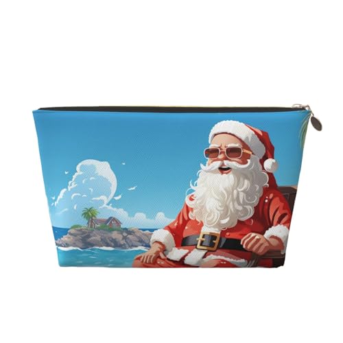 NTVOWPZO Reise-Kulturbeutel für Damen und Herren, Weihnachtsmann am Strand, Make-up-Tasche, große Kapazität, Kosmetiktasche, wasserabweisend, Kosmetiktasche, Gold, One Size NTVOWPZO Reise-Kulturbeutel für Damen und Herren, Weihnachtsmann am Strand, Make-up-Tasche, große Kapazität, Kosmetiktasche, wasserabweisend, Kosmetiktasche, Gold, One Size von NTVOWPZO
