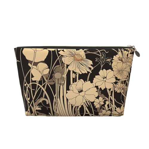 NTVOWPZO Reise-Kulturbeutel für Damen und Herren, Wildblumen, Schwarz und Beige, Make-up-Tasche, große Kapazität, Kosmetiktasche, wasserabweisend, Kosmetiktasche, gold, Einheitsgröße NTVOWPZO Reise-Kulturbeutel für Damen und Herren, Wildblumen, Schwarz und Beige, Make-up-Tasche, große Kapazität, Kosmetiktasche, wasserabweisend, Kosmetiktasche, gold, Einheitsgröße von NTVOWPZO