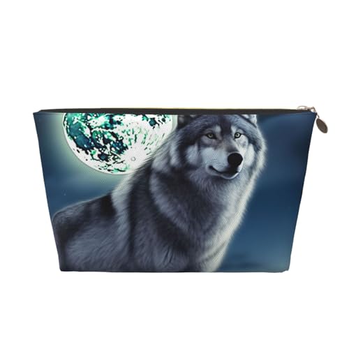 NTVOWPZO Reise-Kulturbeutel für Damen und Herren, Wolf unter Mond, Make-up-Tasche, große Kapazität, Kosmetiktasche, wasserabweisend, Kosmetiktasche, Gold, One Size NTVOWPZO Reise-Kulturbeutel für Damen und Herren, Wolf unter Mond, Make-up-Tasche, große Kapazität, Kosmetiktasche, wasserabweisend, Kosmetiktasche, Gold, One Size von NTVOWPZO