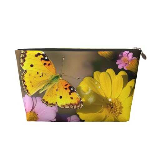 NTVOWPZO Reise-Kulturbeutel für Damen und Herren, gelber Schmetterling und Blume, Make-up-Tasche, große Kapazität, Kosmetiktasche, wasserabweisend, Kosmetiktasche, Gold, One Size NTVOWPZO Reise-Kulturbeutel für Damen und Herren, gelber Schmetterling und Blume, Make-up-Tasche, große Kapazität, Kosmetiktasche, wasserabweisend, Kosmetiktasche, Gold, One Size von NTVOWPZO