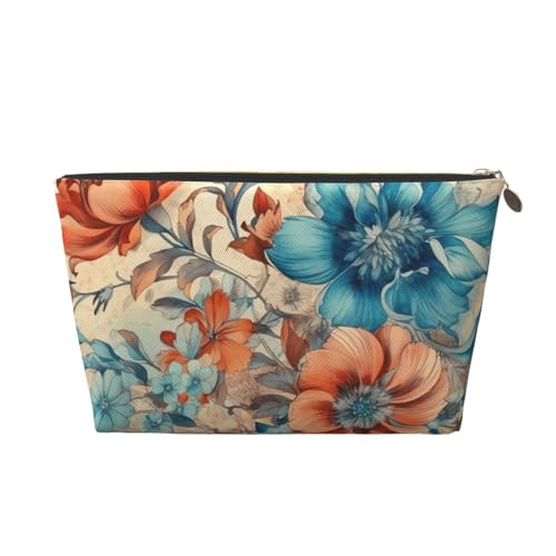 NTVOWPZO Reise-Kulturbeutel für Damen und Herren, orangefarbenes Blumenmuster, Make-up-Tasche, große Kapazität, Kosmetiktasche, wasserabweisend, Kosmetiktasche, gold, Einheitsgröße NTVOWPZO Reise-Kulturbeutel für Damen und Herren, orangefarbenes Blumenmuster, Make-up-Tasche, große Kapazität, Kosmetiktasche, wasserabweisend, Kosmetiktasche, gold, Einheitsgröße von NTVOWPZO