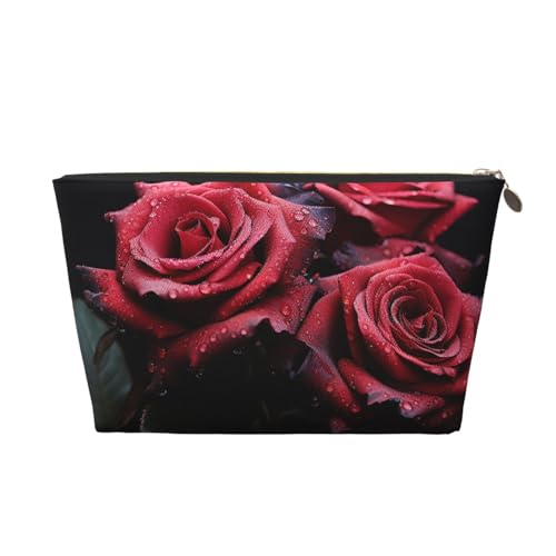 NTVOWPZO Reise-Kulturbeutel für Damen und Herren, rote Rose und schwarze Blätter, Make-up-Tasche, große Kapazität, Kosmetiktasche, wasserabweisend, Kosmetiktasche, gold, Einheitsgröße NTVOWPZO Reise-Kulturbeutel für Damen und Herren, rote Rose und schwarze Blätter, Make-up-Tasche, große Kapazität, Kosmetiktasche, wasserabweisend, Kosmetiktasche, gold, Einheitsgröße von NTVOWPZO