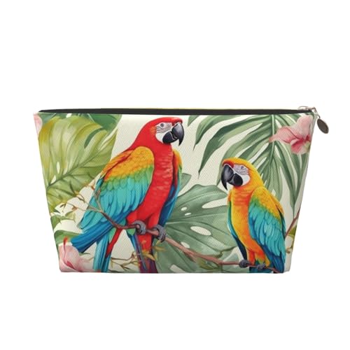 NTVOWPZO Reise-Kulturbeutel für Damen und Herren, tropische Pflanzen und Papageien, Make-up-Tasche, große Kapazität, Kosmetiktasche, wasserabweisend, Kosmetiktasche, gold, Einheitsgröße NTVOWPZO Reise-Kulturbeutel für Damen und Herren, tropische Pflanzen und Papageien, Make-up-Tasche, große Kapazität, Kosmetiktasche, wasserabweisend, Kosmetiktasche, gold, Einheitsgröße von NTVOWPZO