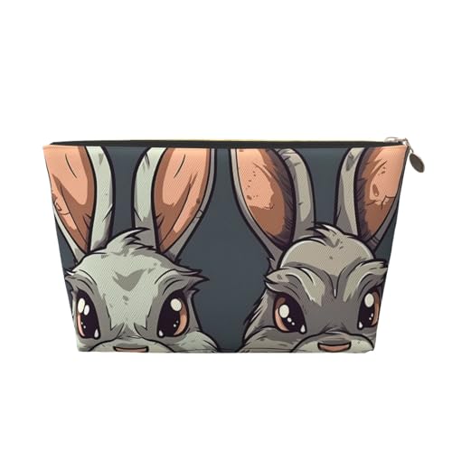 NTVOWPZO Reise-Kulturbeutel für Damen und Herren, zwei Cartoon-Hasenköpfe, Make-up-Tasche, große Kapazität, Kosmetiktasche, wasserabweisend, Kosmetiktasche, gold, Einheitsgröße NTVOWPZO Reise-Kulturbeutel für Damen und Herren, zwei Cartoon-Hasenköpfe, Make-up-Tasche, große Kapazität, Kosmetiktasche, wasserabweisend, Kosmetiktasche, gold, Einheitsgröße von NTVOWPZO