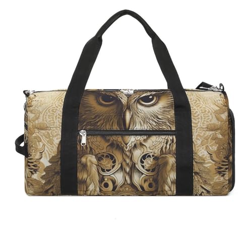 Sporttasche für Damen und Herren, Reisetasche, Eulenmuster, Handgepäcktasche mit Schuhfach, Stil, Einheitsgröße, Einheitsgröße, Stil:, Einheitsgröße von NTVOWPZO