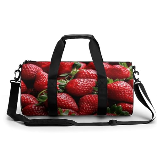 Sporttasche für Damen und Herren, Reisetasche, Wochenendtasche, frische Erdbeeren, Handgepäcktasche für Reisen, Schwimmen, Fitness, Workout, Sport, Dufflebag, Stil 7, 45 cm/22,9 cm/22,9 cm/22,9 cm, Sporttasche für Damen und Herren, Reisetasche, Wochenendtasche, frische Erdbeeren, Handgepäcktasche für Reisen, Schwimmen, Fitness, Workout, Sport, Dufflebag, Stil 7, 45 cm/22,9 cm/22,9 cm/22,9 cm, von NTVOWPZO