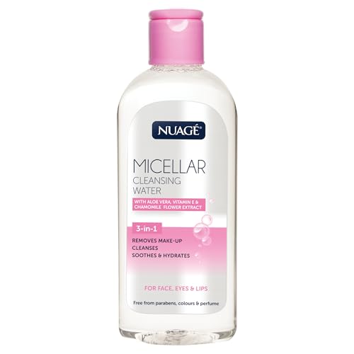 Nuage Mizellares Reinigungswasser mit Aloe Vera, Vitamin E und Kamillenblütenextrakt, 3-in-1, entfernt sanft Make-up, reinigt, beruhigt und spendet der Haut Feuchtigkeit, geeignet für Gesicht, Augen von NUAGE