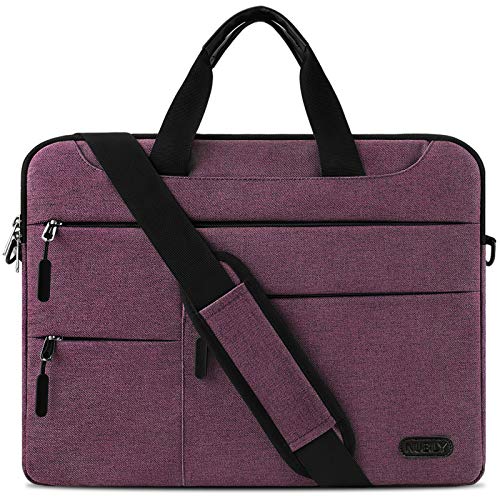 NUBILY Laptoptasche Herren Aktentasche Schultertasche 15.6 Zoll Business Notebooktasche Wasserdichte Groß Umhängetasche für Schule/Reisen/Frauen/Männer Rot von NUBILY