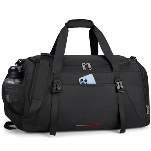 NUBILY Sport Turnbeutel für Herren Sport Duffel, Schwarz , 40 l von NUBILY