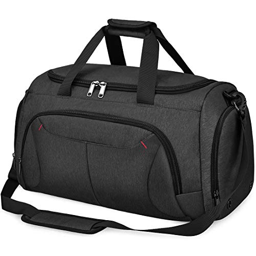 Sporttasche Herren Reisetasche Weekender mit Schuhfach Große Wasserdicht Fitnesstasche Trainingstasche Gym Sport Tasche Handgepäck für Männer und Frauen 40L Schwar von NUBILY