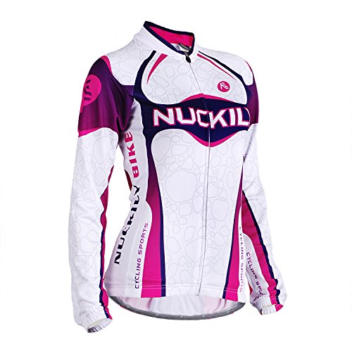 NUCKILY Damen Langarmshirts Radtrikots Radfahren Jersey Langarm Fahrrad Kleidung Shirts Tragen Mit 4 Taschen von NUCKILY