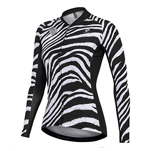 NUCKILY Damen Langarmshirts Radtrikots Radfahren Jersey Langarm Fahrrad Kleidung Shirts Tragen Mit 4 Taschen von NUCKILY