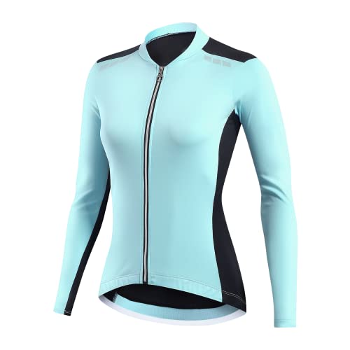 NUCKILY Damen Langarmshirts Radtrikots Radfahren Jersey Langarm Fahrrad Kleidung Shirts Tragen Mit 4 Taschen von NUCKILY