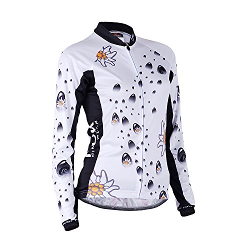 NUCKILY Damen Radfahren Jersey Thermische Vlies Langarm Fahrrad Fahrrad Kleidung Radfahren Shirts Fahrrad Tragen Mit 3 Taschen von NUCKILY