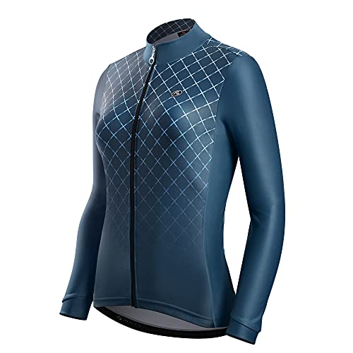 NUCKILY Damen Radfahren Jersey Thermische Vlies Langarm Fahrrad Fahrrad Kleidung Radfahren Shirts Fahrrad Tragen Mit 3 Taschen von NUCKILY