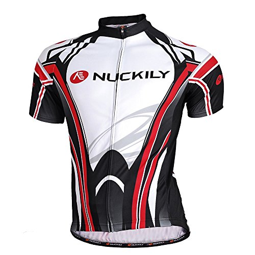 NUCKILY Fahrradtrikot Herren Kurzarm Elastische Atmungsaktive Schnell Trocknen Stoff Radtrikot Outdoor Sport Jersey von NUCKILY