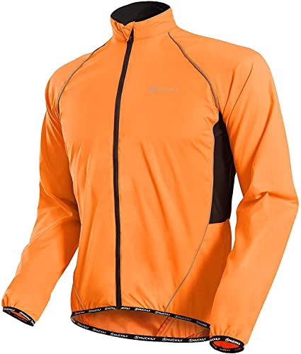 NUCKILY Herren Fahrradjacke Leichte Anti-UV Jersey Winddicht Wasserabweisend Mantel Laufen Windbreaker Regenmantel Outdoor Sportbekleidung