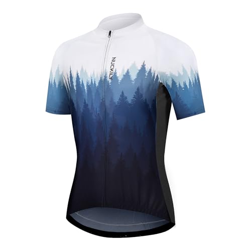 NUCKILY Herren-Fahrradtrikot, kurzärmelig, feuchtigkeitsableitend, Rennradtrikot mit Taschen, Blau, Mittel NUCKILY Herren-Fahrradtrikot, kurzärmelig, feuchtigkeitsableitend, Rennradtrikot mit Taschen, Blau, Mittel von NUCKILY