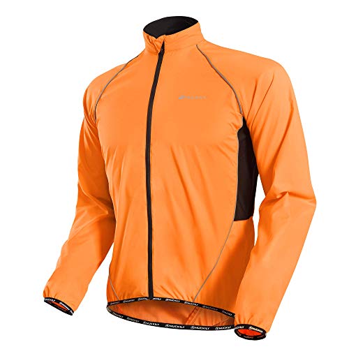 NUCKILY Herren Multifunktionelle Fahrradjacke Windjacke Radjacke Laufjacke Winddicht Wasserabweisend Atmungsaktiv Reflektierend MTB Mountainbike Jacket Anti-UV Joggen Wandern von NUCKILY