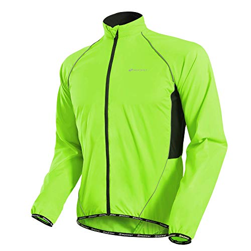 NUCKILY Herren Multifunktionelle Fahrradjacke Windjacke Regenjacke Winddicht Wasserabweisend MTB Mountainbike Jacket (DE/NL/SE/PL, Alphanumerisch, XL, Regular, Regular, Grün) von NUCKILY
