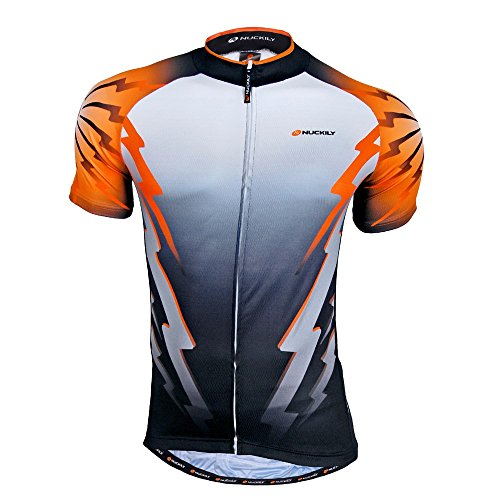 NUCKILY Herren Radtrikot Fahrradtrikot Kurzarm Fahrradbekleidung Fahrrad Trikot T Shirt für Männer Atmungsaktive Cycling Jersey Schnell Trocknen Radsport Bekleidung von NUCKILY