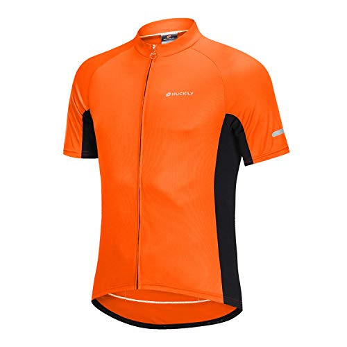 NUCKILY Herren Radtrikot Fahrradtrikot Kurzarm Fahrradbekleidung Fahrrad Trikot T Shirt für Männer Atmungsaktive Cycling Jersey Schnell Trocknen Radsport Bekleidung von NUCKILY