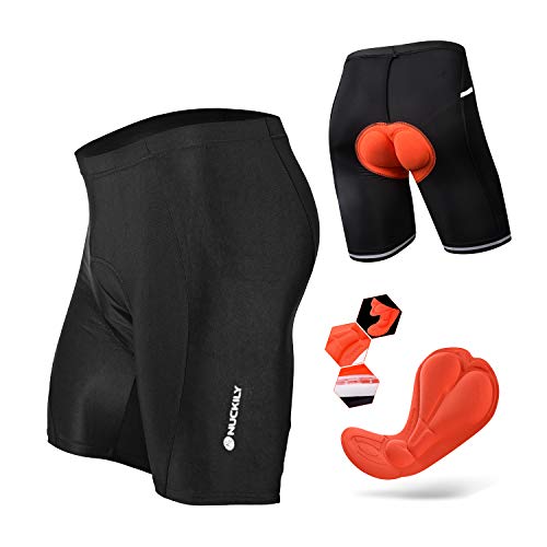 NUCKILY Radlerhose Herren Fahrradhose Herren gepolstert Radhose Herren mit Sitzpolster 3D Schnelltrockende Elastische Radlerhose Fahrradhose aus Polyamid und Spandex Atmungsaktive Fahrrad Hosen Herren von NUCKILY