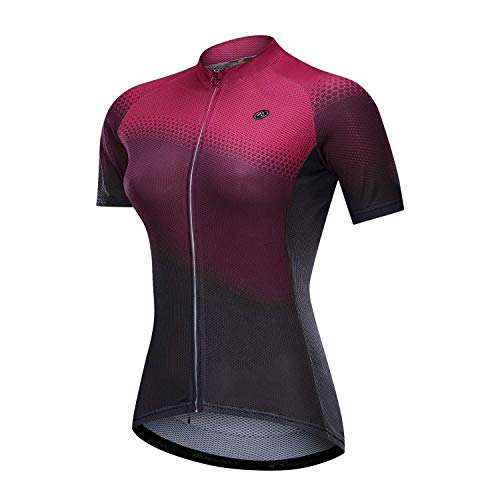 NUCKILY Radtrikot Bike Shirt Schwarz und Weiß Angel Damen Breathable Bicycle Top (GG019, M= 155cm-165cm / 55kg-60kg) von NUCKILY